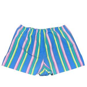 Vintage 1980's-early 90's Sea Waves Stripe Swim Shorts Size 14 Made In USA